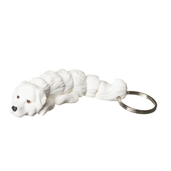 Pirenejski pies górski brelok 3D biały pies z czarnym noskiem